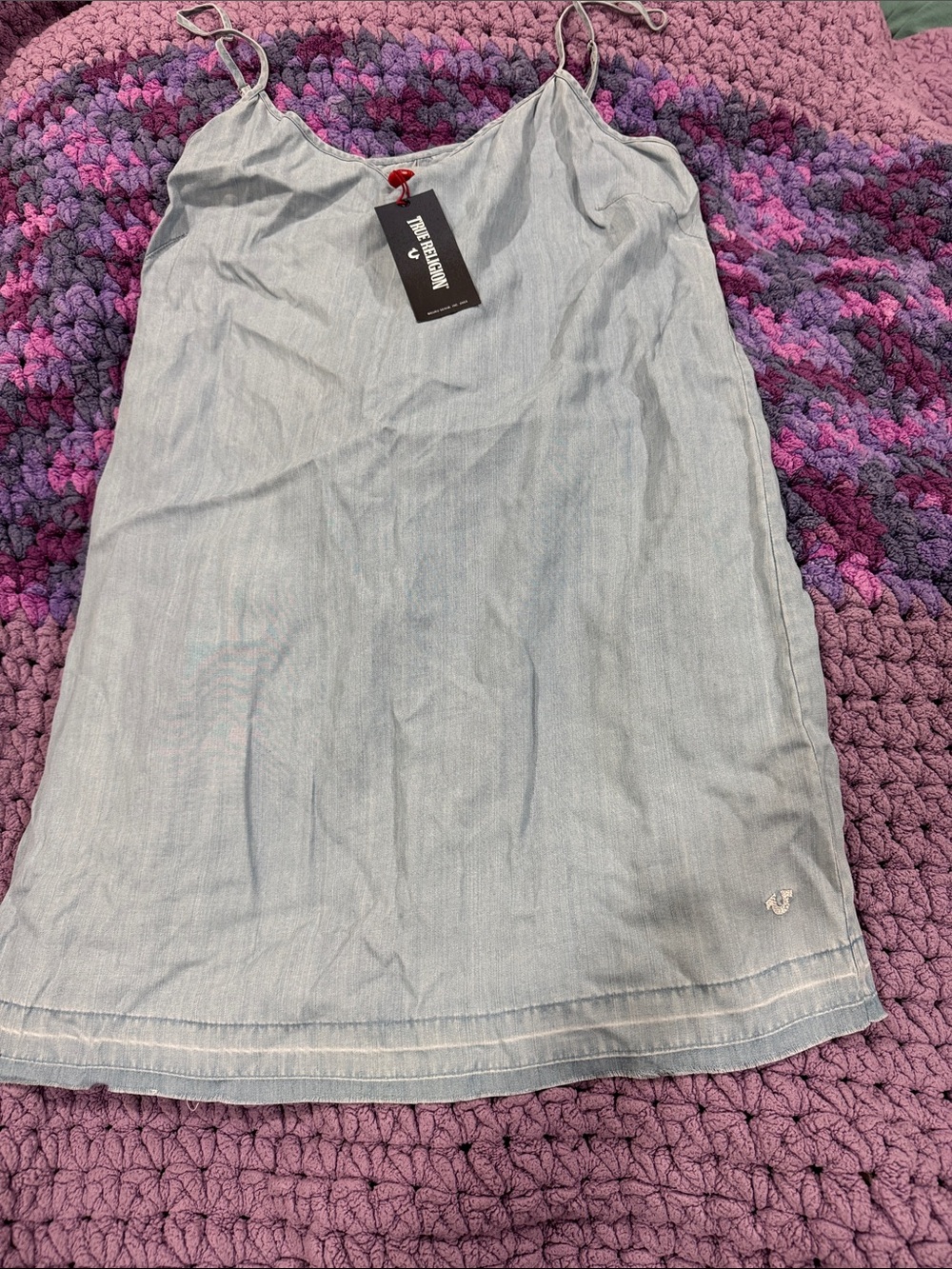 True Religion Light Blue Chambray Mini Dress